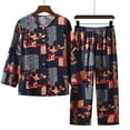 thumbnail image 1 of Sakmal 3/4 Sleeve Casual Pajamas Sets for Women 2024 Cropped Button Down Graphic Cotton and Linen 2 Piece Night Shirts for Women Sleepwear, 1 of 3