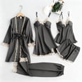 thumbnail image 1 of Sakmal 5PC Women Robes Satin Plus Size Lightweight Long Length Bathrobe for Women Gray Soft Robe for Women 3XL, 1 of 9