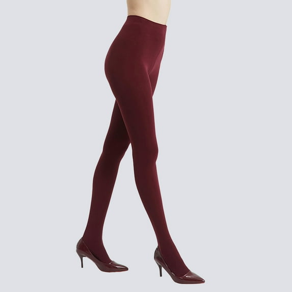 Sakmal 80D Dance Tights Plus Size Wine Pantyhose High Waisted Tight for Women