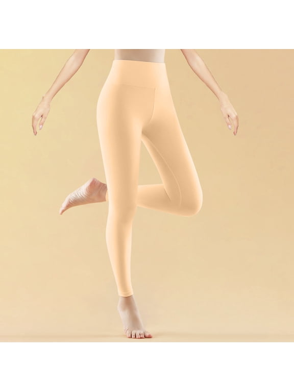 80D Fleece Lined Tights for Women Nude Footless Leggings Winter Ladies Tight