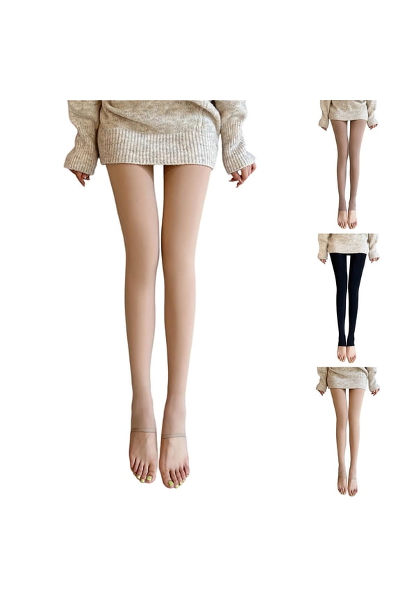 80D Fleece Lined Tights for Women Nude Pantyhose High Waisted Womens Tight