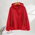 thumbnail image 1 of Sakmal Athleisure Womens Coats Outerwear Winter Red Breathable Long Sleeve Sleeve Solid Comfy with Hoods Sports Womens Jacket, 1 of 6
