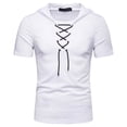 thumbnail image 1 of Sakmal Athletic Shirts for Men Short Sleeve Gym Lightweight Tshirts White Hooded Solid Shirts for Men M, 1 of 7