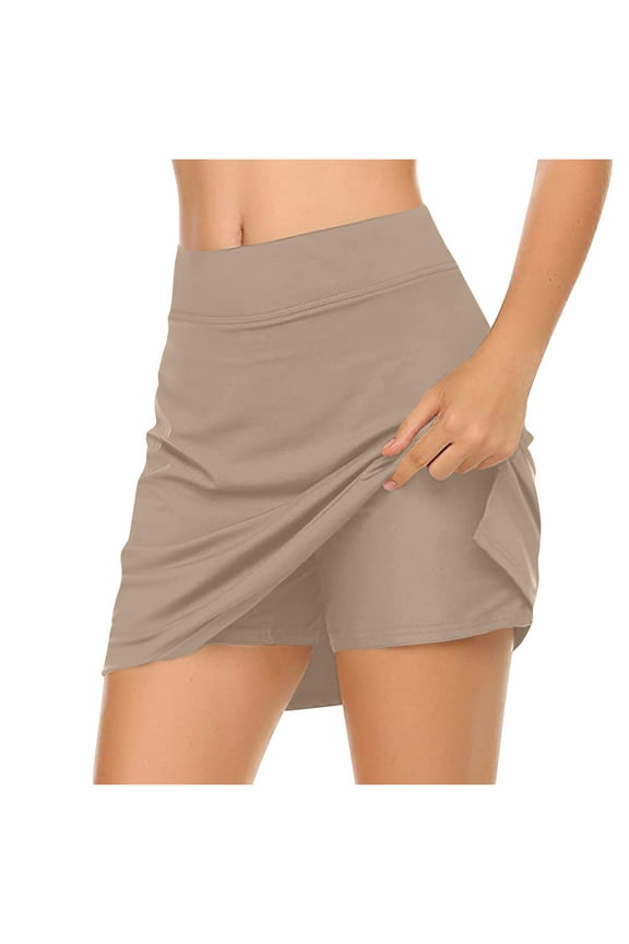 Athletic Women's Shorts Oversized Yellow A line 6" Mini Skirt Comfy Skorts for Women