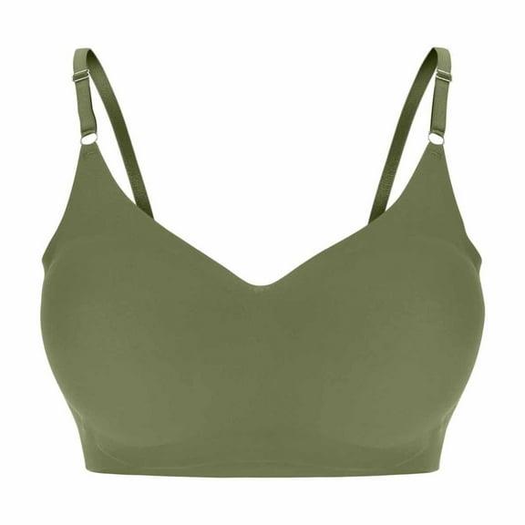 Sakmal Back Smoothing Womens Sports Bras Bralette Green No Underwire Double Support Womens Bras L