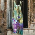 thumbnail image 1 of Sakmal Backless Womens Jumpsuit Wide Leg Summer Floral Overalls Green Sleeveless Full V Neck Pants with Pockets, 1 of 5