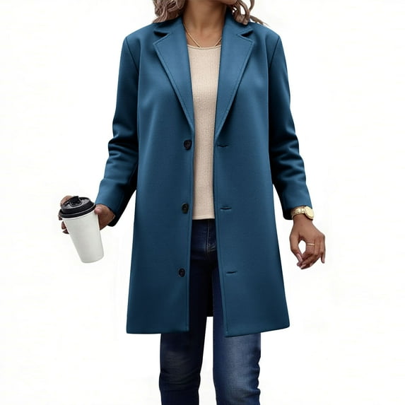 Sakmal Barn Jacket Peacoat Blue Jacket Fashion Womens Tops 3X