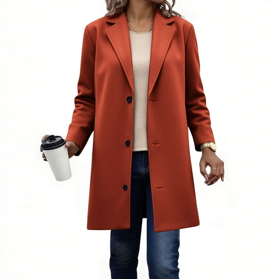Sakmal Barn Jacket Plus Size Peacoat Orange Coat Fashion Fall Jackets for Women 2025 M