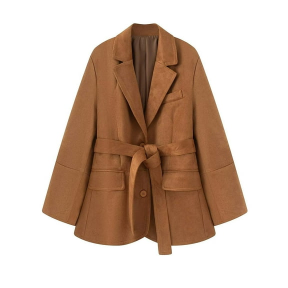 Sakmal Barn Jacket Women Peacoat Brown Plus Size Jacket Winter Clothing for Women XS