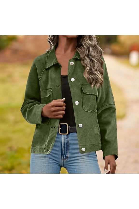 Barn Jackets for Women 2025 Suede Green Coat Streetwear Winter Jackets for Women M