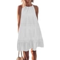 thumbnail image 1 of Sakmal Basic Sundresses for Women 2024 Loose Fit Solid Comfy Sleeveless Comfort Fit White Maxi Shift Dress, 1 of 6