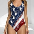 thumbnail image 1 of Sakmal Bathing Suits for Women Tummy Control Independence Day One Piece Red Swimsuits Usa Flag Swimwear, 1 of 5