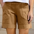 thumbnail image 1 of Sakmal Beachside Shorts - Lemon Yellow 6" Linen-Blend Casual Mid-Rise Wear, 1 of 6