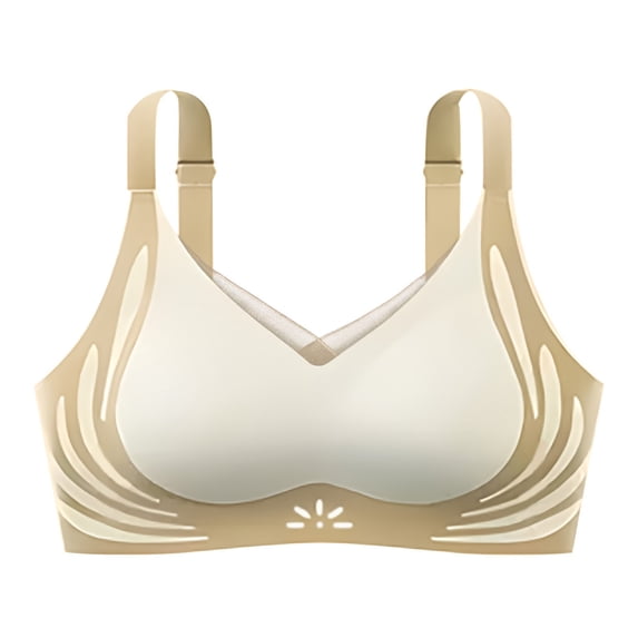 Sakmal Beige Women Bras Bralette Plus Size Full Coverage Soft Cup Bras for Ladie L