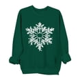 thumbnail image 1 of Sakmal Beige Women Sweatshirts Christmas Crew Neck Plus Size Tops Snowflakes Holiday Sweatshirt for Women, 1 of 6