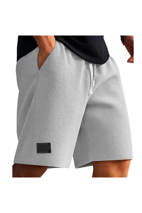 Bermuda Mens Shorts Big and Tall Casual 7 Inch Summer Solid Gray Mens Shorts 2XL