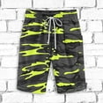 thumbnail image 1 of Sakmal Bermuda Shorts for Men Knee Length Cotton Linen Stretch Green Drawstring 9 Inch Camo Mens Shorts XL, 1 of 5