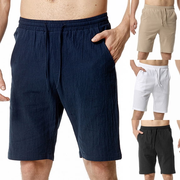 Sakmal Athletic Shorts Men Gym Workout Wide Leg Drawstring Solid 5 Inch Black Shorts for Men L
