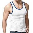 thumbnail image 1 of Sakmal Big and Tall Tank Tops for Men Crew Neck White White Solid Workout Breathable Camisole Muscle Sleeveless Shirts, 1 of 7