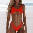 thumbnail image 1 of Sakmal Bikini Sets for Women Two Piece Cutout Red Sexy Bathing Suits Triangle Padded Push Up Swimsuit Sets, 1 of 8
