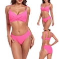 thumbnail image 1 of Sakmal Bikini Swimsuits Women Plus Size Plunge Swimwear Pink Summer Solid Bathing Suits for Women L, 1 of 7
