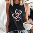 thumbnail image 1 of Sakmal Black Summer Tops for Women Sleeveless Crew Neck Love Heart Tank Tops Womens Shirts Plus Size, 1 of 5