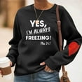 thumbnail image 1 of Sakmal Black Sweatshirts Women Fall Sweatshirts Letter Print Soft Long Sleeve Shirts, 1 of 5