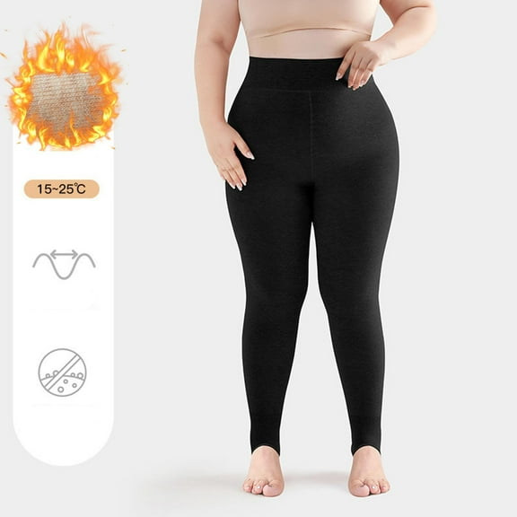 Sakmal Black Tights for Women Cotton Footless Thermal Leggings Winter Tight for Women