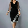 thumbnail image 1 of Sakmal Black Women's Casual Dresses Midi Cocktail Plus Size Dress Sequin Curvy Dresses for Women, 1 of 8