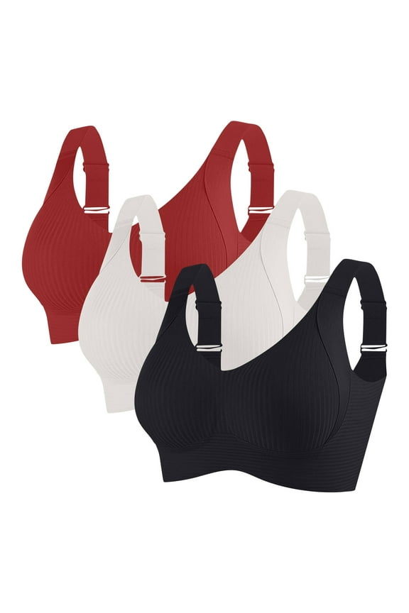 Black Womens Sports Bras Bralette Everyday Lift Bras for Ladie M,3-Pack