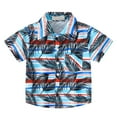 thumbnail image 1 of Sakmal Blue Boys Kids Tops Short Sleeve Polo Beach Collared Graphic T-Shirts Childrens Tops, 1 of 7