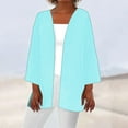 thumbnail image 1 of Sakmal Blue Coats for Women Plus Size Cover-Up Elbow-Length Solid Flowy Loose Fit Cardigan Ladies Jackets, 1 of 5