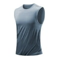 thumbnail image 1 of Sakmal Blue Mens Tank Tops Summer Blue Crew Neck Fast-Drying Camisole Solid with Pockets Muscle Mens Sleeveless T Shirts, 1 of 2