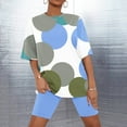 thumbnail image 1 of Sakmal Blue Pajamas Sets for Women Under $10 Shorts Pant Elbow-Length Loose Fit Graphic Comfy Sleepwear for Ladies, 1 of 5