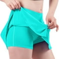 thumbnail image 1 of Sakmal Blue Skorts for Woman Gym Ruffle Mini Tennis Solid Fashion 3 Inch Inseam Skorts, 1 of 5