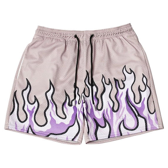 Sakmal Board Mens Shorts Bermuda Casual Beach 7 Inch Purple Graphic Mens Shorts 3XL