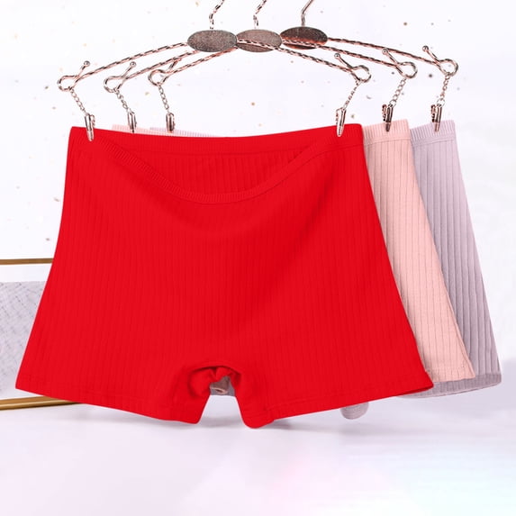 Sakmal Boyshorts Panties for Women Pack Plus Size Boxers Cotton Full Coverage Panties Stretch Red Underwear for Ladies 6XL,3-Pack