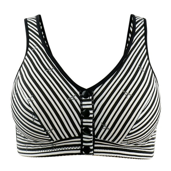 Sakmal Bra for Women Black Plus Size Front Closure Wireless Bra Bra for Ladies