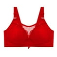 thumbnail image 1 of Sakmal Bra for Women Red Wireless Lightly Lined Lace Full-Coverage Push-Up Bra Girls Bra, 1 of 2