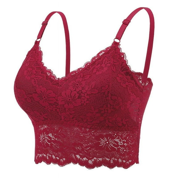 Sakmal Bralettes for Women with Support Lace Jelly Lift Red Comfort T-Shirt Bra for Women XL