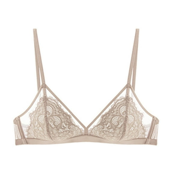 Sakmal Bralettes for Women with Support Minimizer Lace Jelly Stretch Beige Womens T-Shirt Bra S