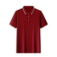 thumbnail image 1 of Sakmal Breathable Polo Shirts Men Short Sleeve Button Down Tshirts Red Dressy Casual Solid Mens Shirts S, 1 of 8