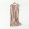 thumbnail image 1 of Sakmal Brown Tank Nightgowns Women Long Casual Cotton Sleepwear Solid Sleeveless Sleep Tanks with Padded, 1 of 6