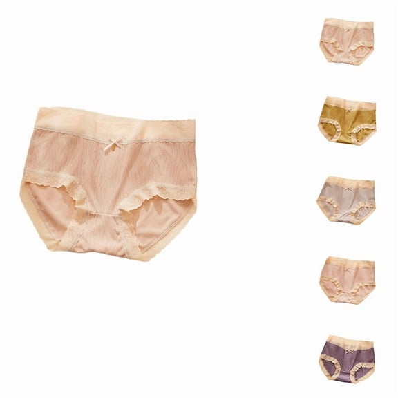 Sakmal Butt Lifting Underwear for Women Briefs Cotton Panties Beige Soft Panties for Women L