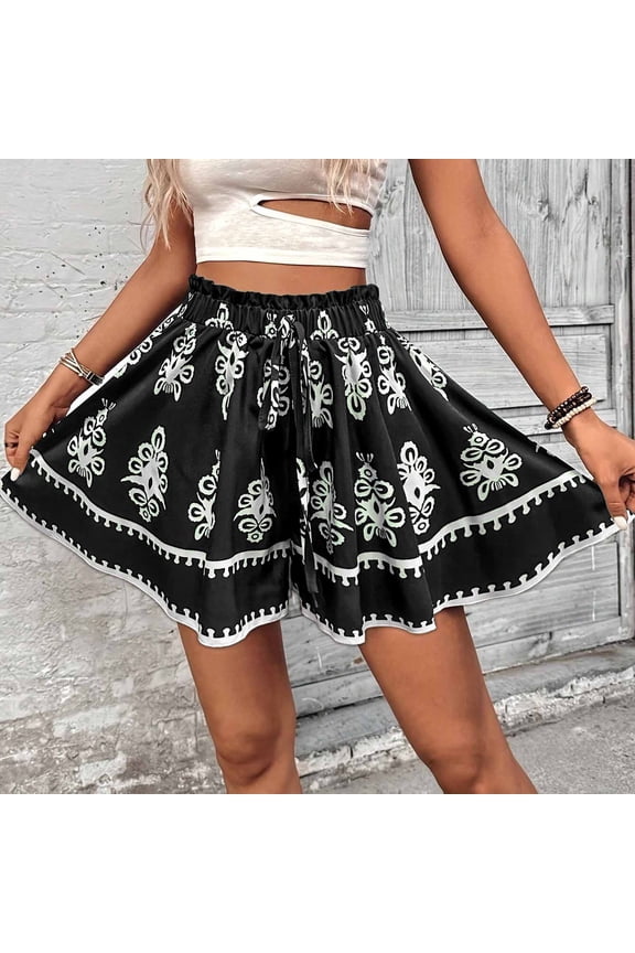 Butterfly Womens Skorts Flowy A line Mini Black Boho Casual 7 Inch Inseam Skorts