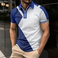 thumbnail image 1 of Sakmal Button Down Men's and Big Men's Polo Shirts Short Sleeve Breathable Tshirts Graphic Dressy Casual Blue Shirts for Men XL, 1 of 5