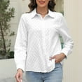 thumbnail image 1 of Sakmal Button Down Women's Blouses Dressy Casual White Plus Size Shirts Long Sleeve Graphic Collared Blouses for Women, 1 of 5