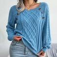 thumbnail image 1 of Sakmal Cable Knit Womens Fall Sweaters Pullover Blue Fashion Solid Crew Neck Ladies Sweaters L, 1 of 8