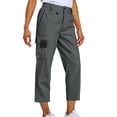 thumbnail image 1 of Sakmal Capri Cargo Pants Women Wide Leg 7/8th Pants Trendy Solid Business Casual Capris for Women 3XL, 1 of 6