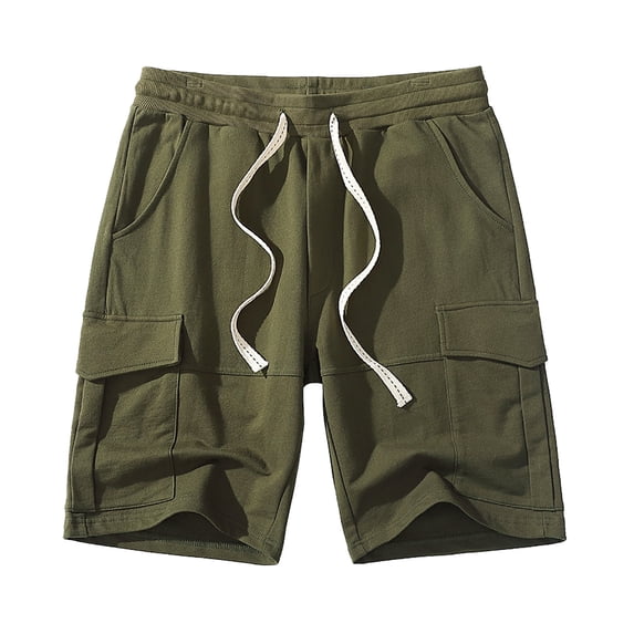 Sakmal Cargo Men Shorts Green Knot Solid with Pockets Available In Big & Tall